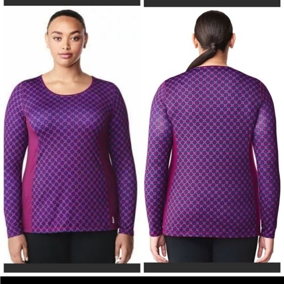 LANDS' END active top long sleeve purple performance tee L - Picture 10 of 10